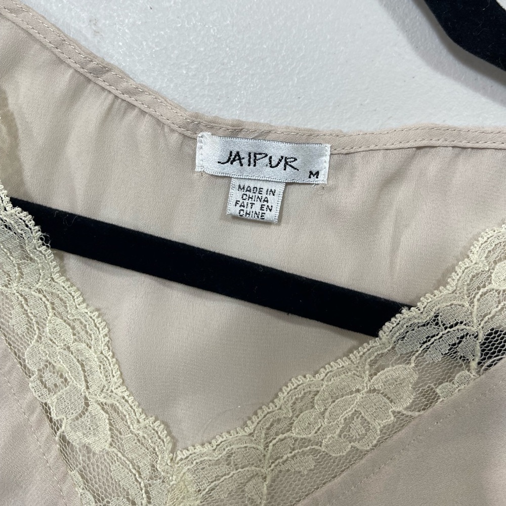 Jaipur sheer tan blouse women’s size M - Picture 12 of 14